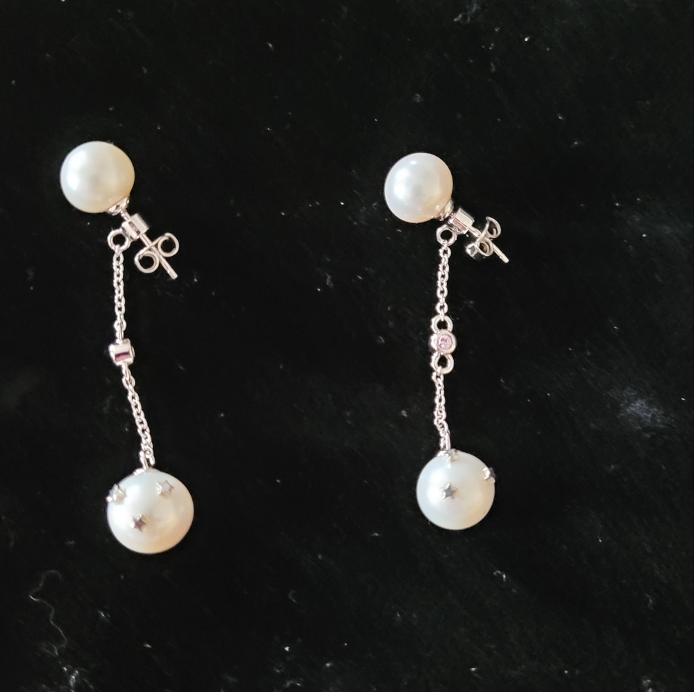 Edison Pearls & Pink Sapphire Earrings